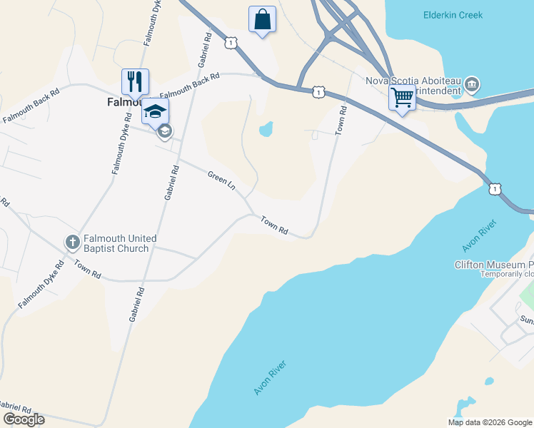 map of restaurants, bars, coffee shops, grocery stores, and more near 169 Town Road in Falmouth