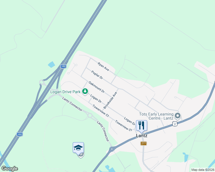 map of restaurants, bars, coffee shops, grocery stores, and more near 59 Poplar Drive in Lantz