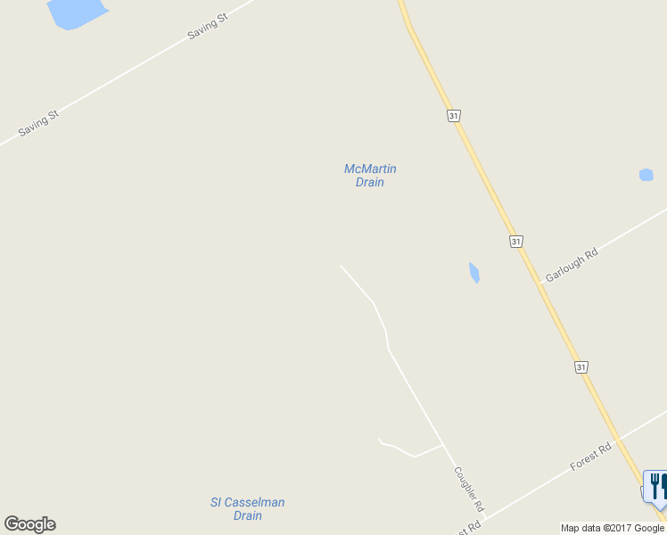 map of restaurants, bars, coffee shops, grocery stores, and more near 3964 Coughler Road in South Dundas