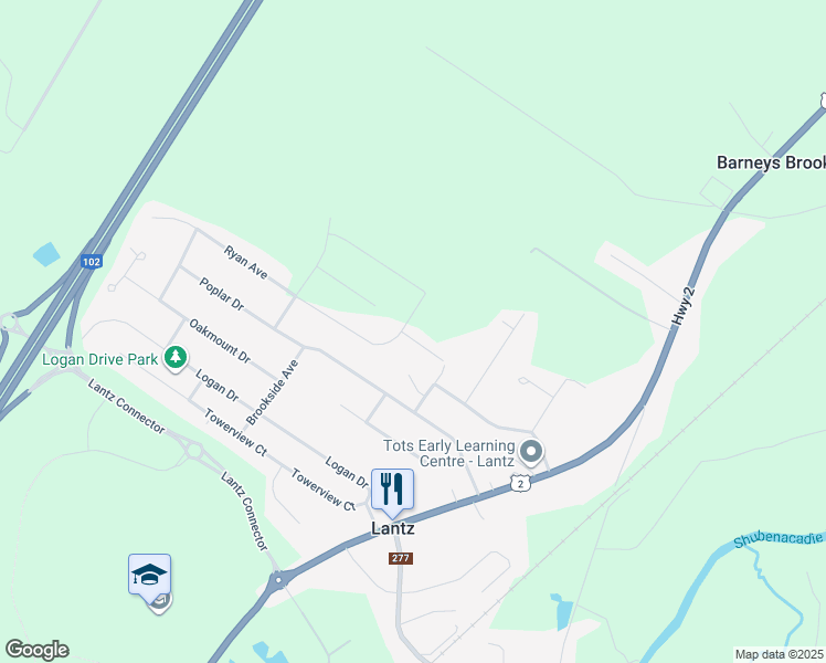 map of restaurants, bars, coffee shops, grocery stores, and more near 12 Hazelwood Avenue in Lantz