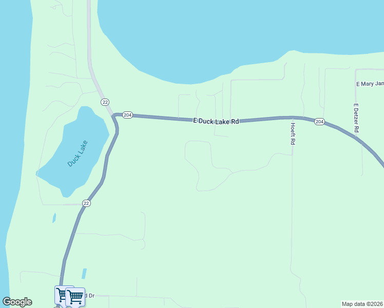 map of restaurants, bars, coffee shops, grocery stores, and more near 4750-4794 East Duck Lake Road in Lake Leelanau