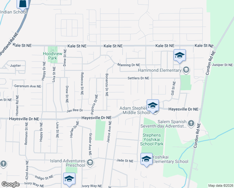 map of restaurants, bars, coffee shops, grocery stores, and more near 4718 Lariat Court Northeast in Salem