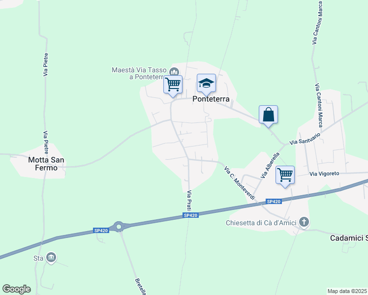 map of restaurants, bars, coffee shops, grocery stores, and more near 9 Via Persico in Ponteterra