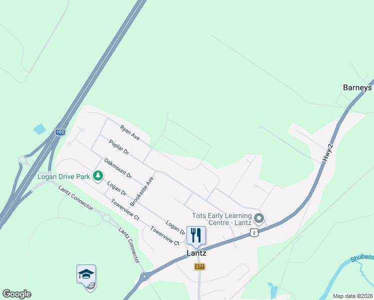 map of restaurants, bars, coffee shops, grocery stores, and more near 37 Jessome Avenue in Lantz