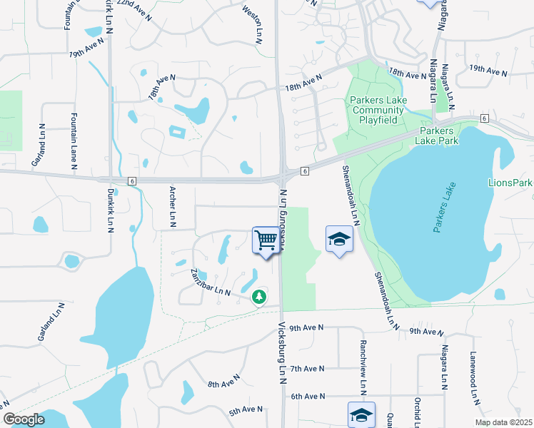 map of restaurants, bars, coffee shops, grocery stores, and more near 15900 14th Avenue North in Minneapolis