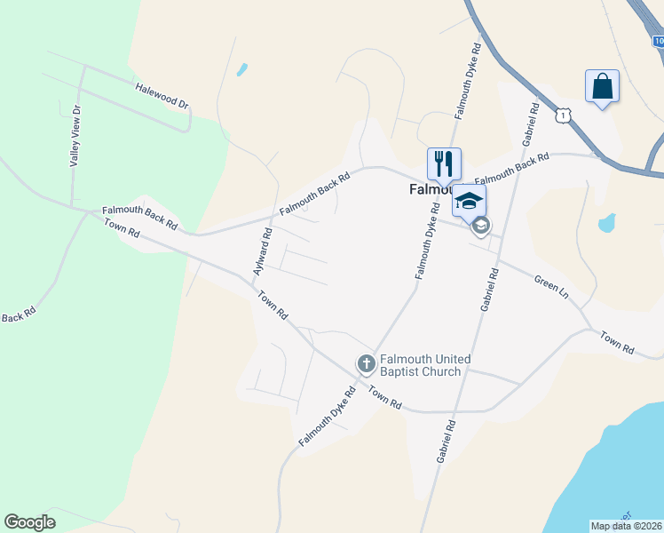 map of restaurants, bars, coffee shops, grocery stores, and more near 38 Sexton Court in Falmouth