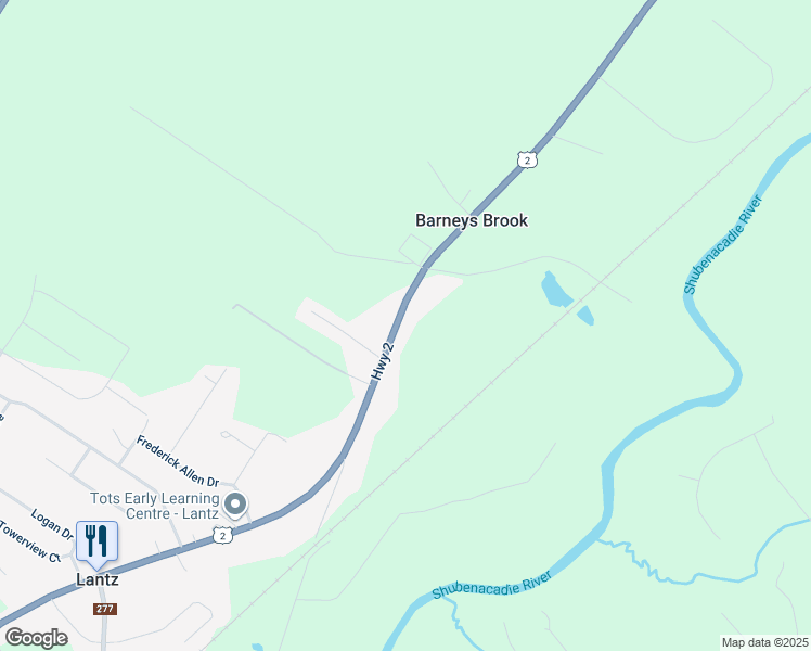 map of restaurants, bars, coffee shops, grocery stores, and more near 1335 Nova Scotia 2 in Lantz