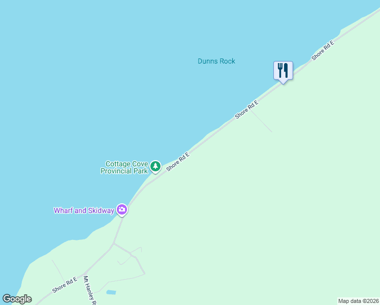 map of restaurants, bars, coffee shops, grocery stores, and more near Shore Road East in Annapolis County