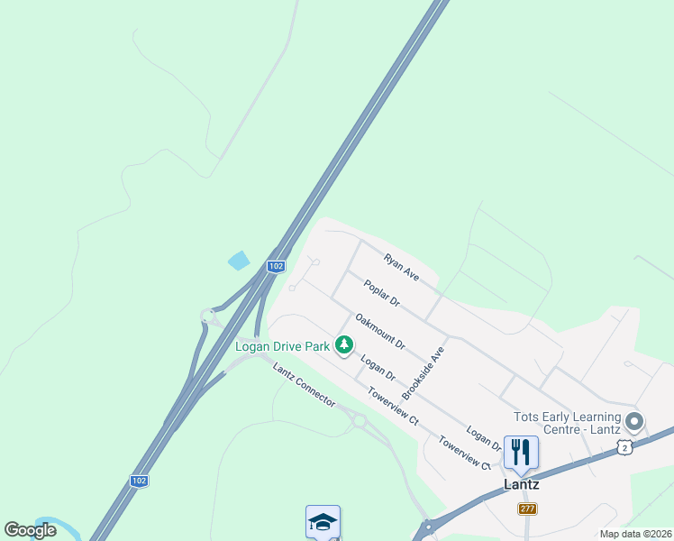 map of restaurants, bars, coffee shops, grocery stores, and more near 7 Spruce Lane in Lantz