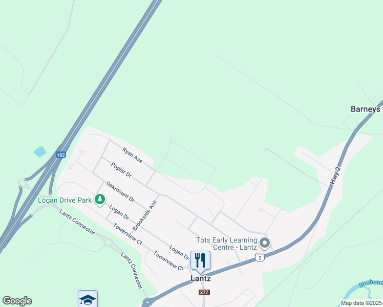 map of restaurants, bars, coffee shops, grocery stores, and more near 30 Brianna Dr in Lantz