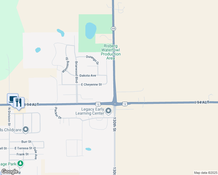 map of restaurants, bars, coffee shops, grocery stores, and more near 1000 North Cheyenne Street in Roberts