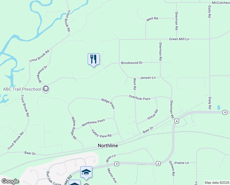 map of restaurants, bars, coffee shops, grocery stores, and more near 445 Overlook Pass in Hudson