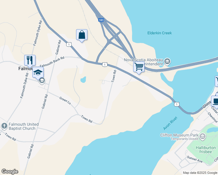 map of restaurants, bars, coffee shops, grocery stores, and more near 48 Town Road in Falmouth