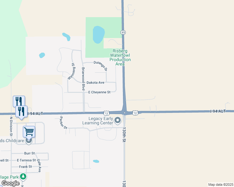 map of restaurants, bars, coffee shops, grocery stores, and more near 1000 North Cheyenne Street in Roberts