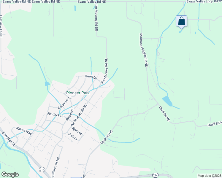 map of restaurants, bars, coffee shops, grocery stores, and more near 4886 Ike Mooney Road Northeast in Silverton