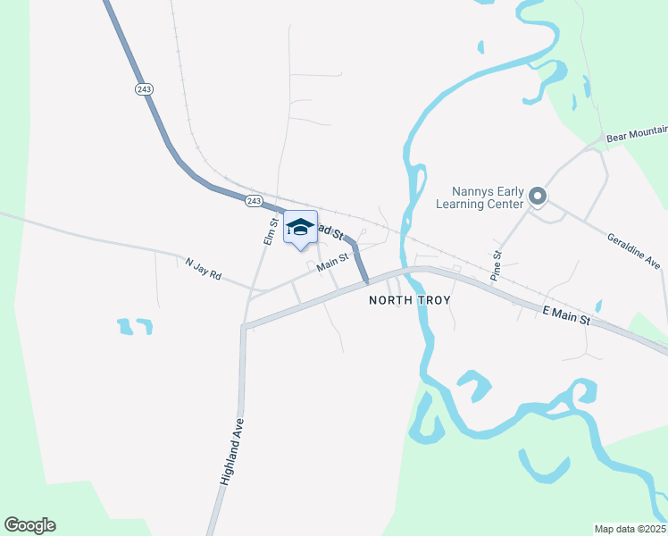 map of restaurants, bars, coffee shops, grocery stores, and more near 67 Main Street in Troy