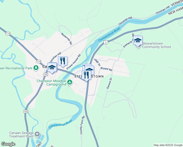 map of restaurants, bars, coffee shops, grocery stores, and more near 888 Washington Street in Stewartstown