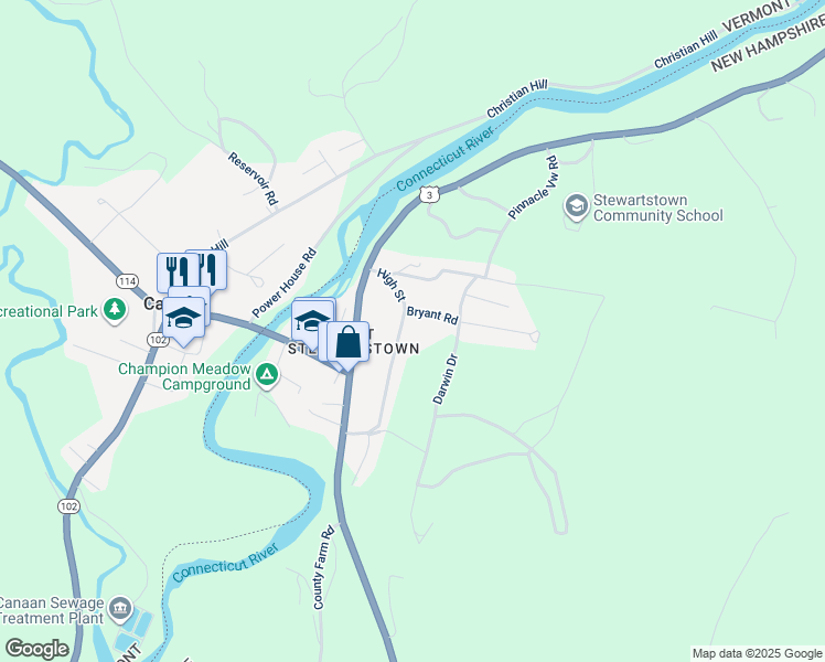 map of restaurants, bars, coffee shops, grocery stores, and more near 56 High Street in Stewartstown