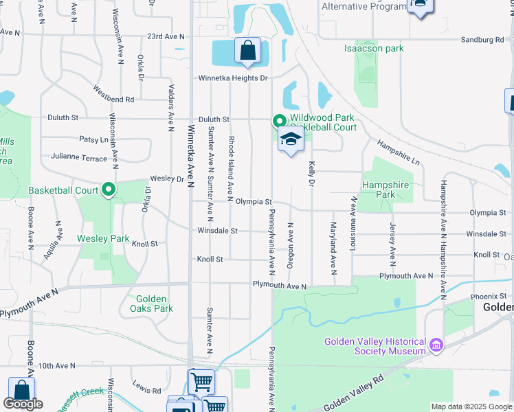 map of restaurants, bars, coffee shops, grocery stores, and more near 1516 Quebec Avenue North in Minneapolis