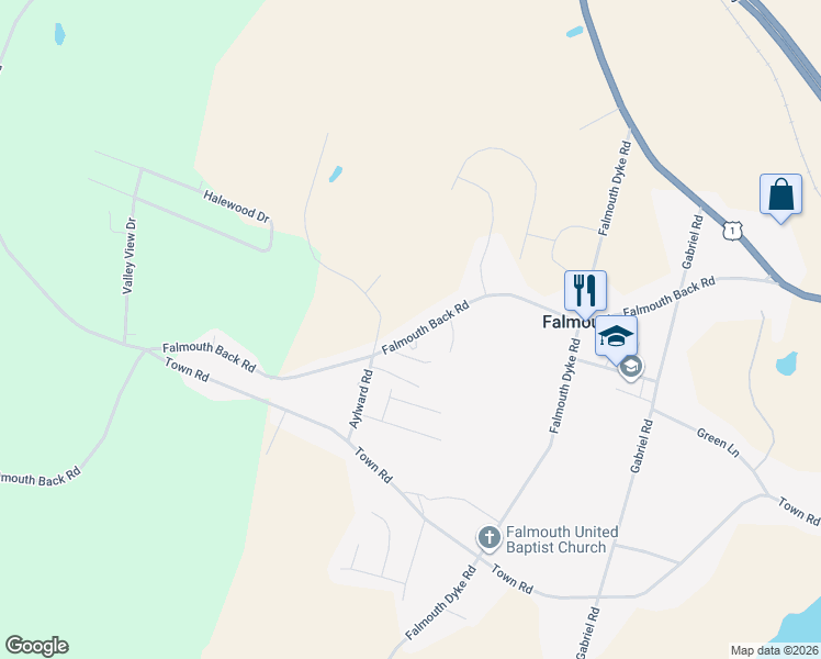 map of restaurants, bars, coffee shops, grocery stores, and more near 246 Falmouth Back Road in Falmouth