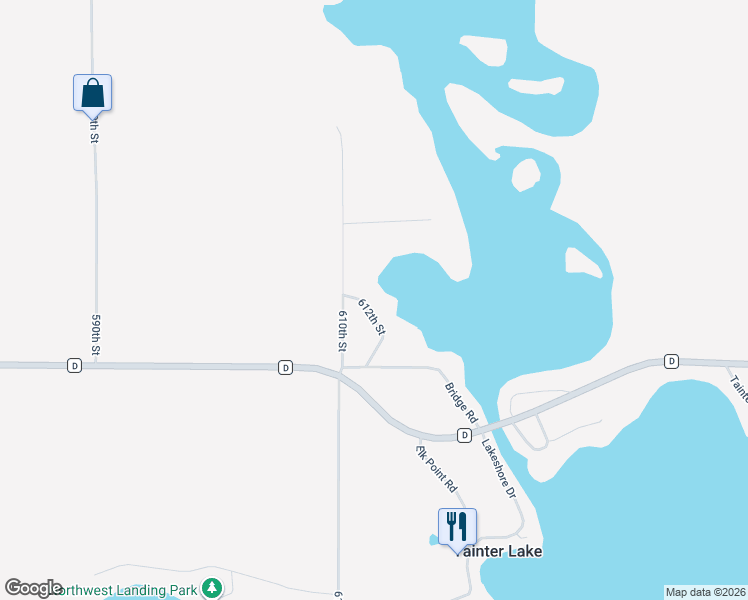 map of restaurants, bars, coffee shops, grocery stores, and more near N8740 612th Street in Colfax