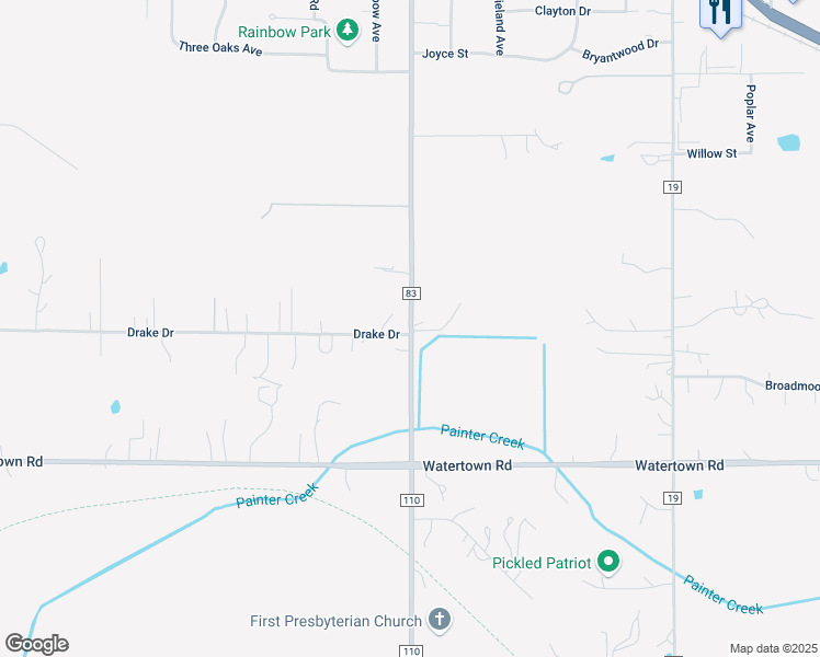 map of restaurants, bars, coffee shops, grocery stores, and more near 1020 County Road 83 in Independence