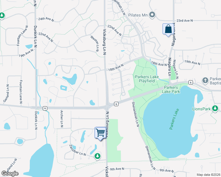 map of restaurants, bars, coffee shops, grocery stores, and more near 15830 16th Avenue North in Minneapolis