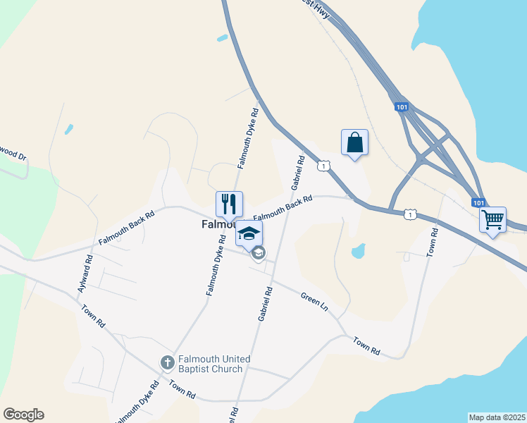 map of restaurants, bars, coffee shops, grocery stores, and more near 88 Falmouth Back Road in Falmouth