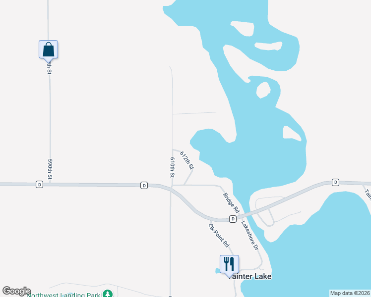 map of restaurants, bars, coffee shops, grocery stores, and more near N8740 612th Street in Colfax