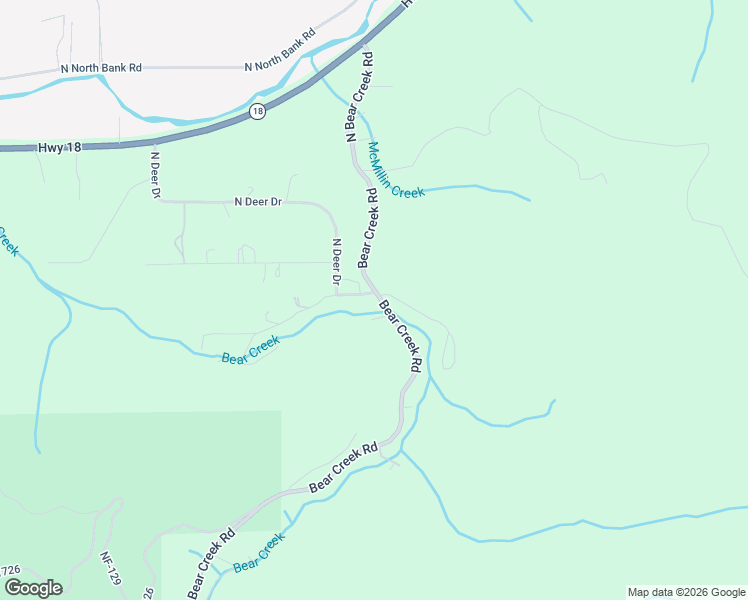map of restaurants, bars, coffee shops, grocery stores, and more near National Forest Development Road 17 in Lincoln