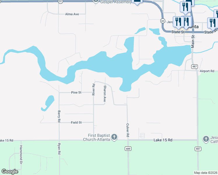 map of restaurants, bars, coffee shops, grocery stores, and more near 11851-11949 River Road in Briley