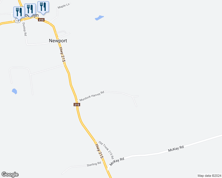 map of restaurants, bars, coffee shops, grocery stores, and more near 81 Murdock Harvey Road in Newport