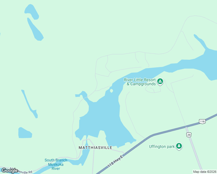 map of restaurants, bars, coffee shops, grocery stores, and more near 1020 Andersen Road in Bracebridge