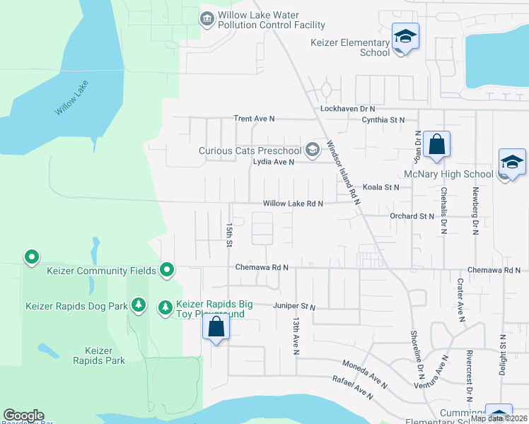 map of restaurants, bars, coffee shops, grocery stores, and more near 5212 Winter Leaf Court North in Keizer