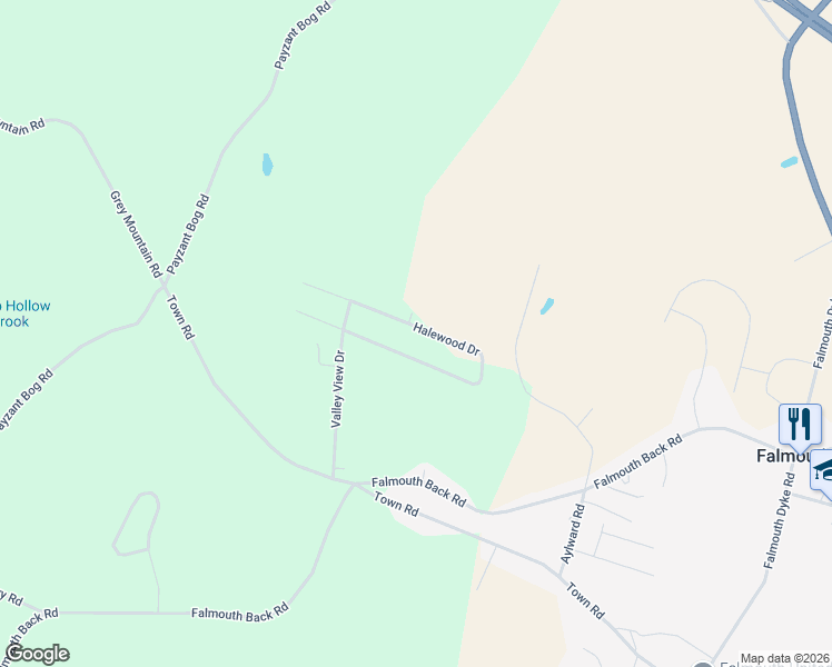 map of restaurants, bars, coffee shops, grocery stores, and more near 149 Halewood Drive in Falmouth