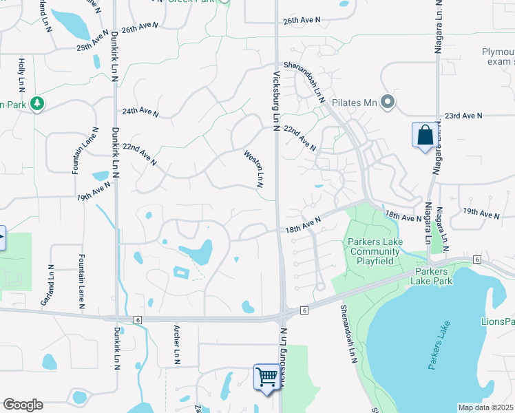 map of restaurants, bars, coffee shops, grocery stores, and more near 1851 Yuma Lane North in Plymouth