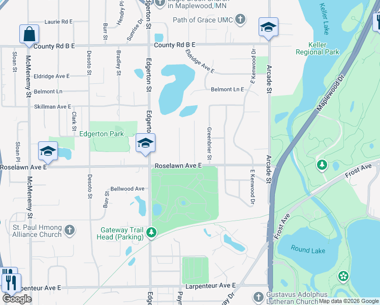 map of restaurants, bars, coffee shops, grocery stores, and more near 1944 Payne Avenue in Saint Paul