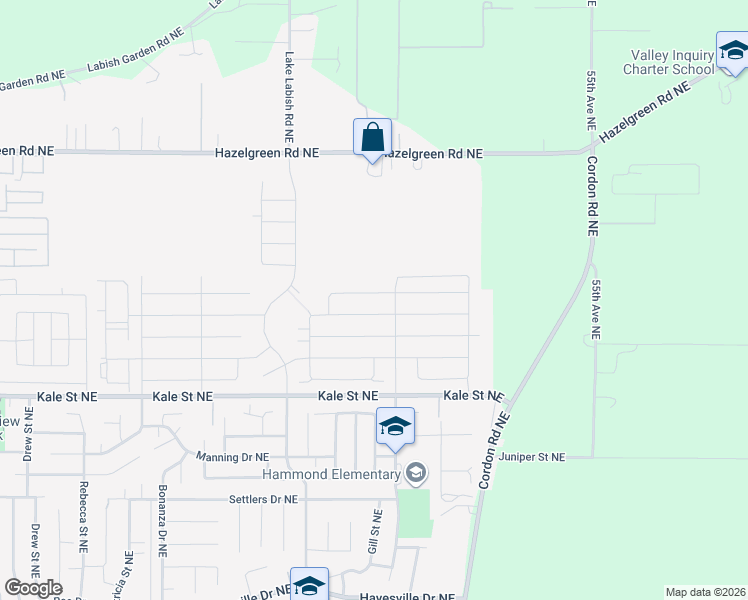 map of restaurants, bars, coffee shops, grocery stores, and more near 5026 Constellation Avenue Northeast in Salem