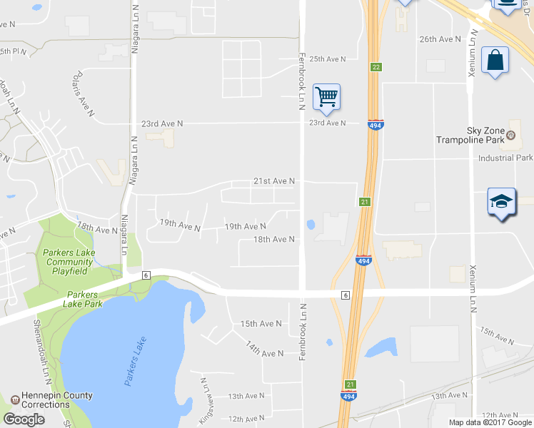 map of restaurants, bars, coffee shops, grocery stores, and more near 14460 19th Avenue North in Minneapolis