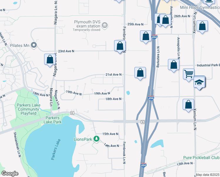 map of restaurants, bars, coffee shops, grocery stores, and more near 14460 19th Avenue North in Minneapolis