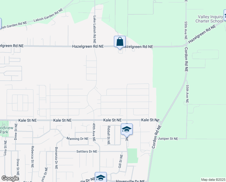 map of restaurants, bars, coffee shops, grocery stores, and more near 4985 Kale Street Northeast in Salem