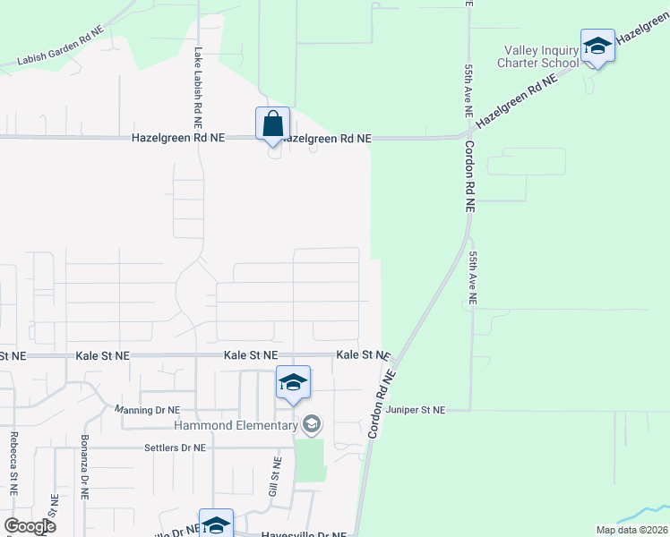 map of restaurants, bars, coffee shops, grocery stores, and more near 5170 Constellation Avenue Northeast in Salem