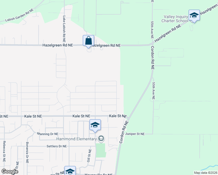 map of restaurants, bars, coffee shops, grocery stores, and more near 5170 Constellation Avenue Northeast in Salem