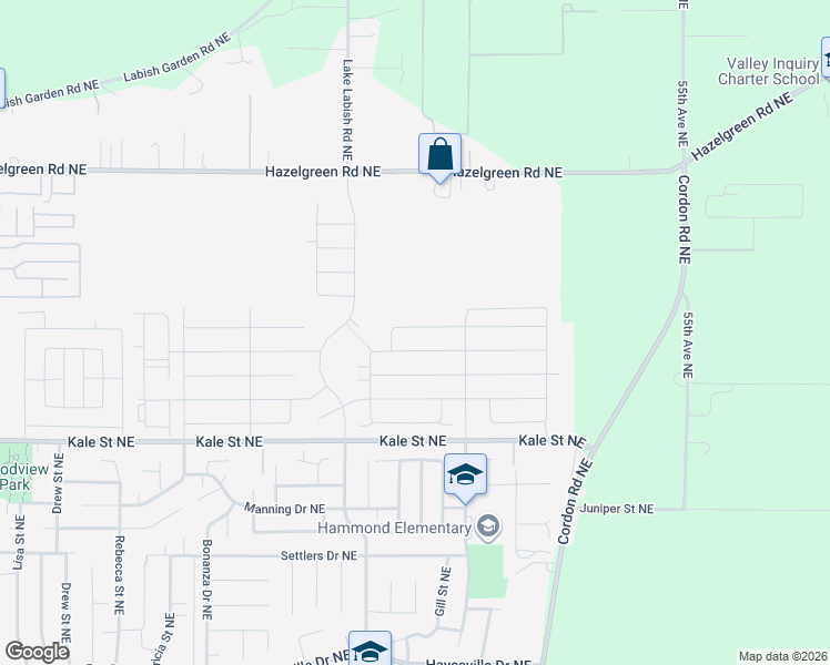 map of restaurants, bars, coffee shops, grocery stores, and more near 4985 Kale Street Northeast in Salem