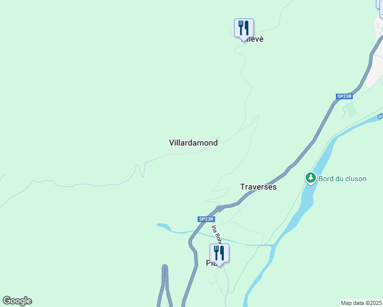 map of restaurants, bars, coffee shops, grocery stores, and more near 1 Via San Giovanni in Villardamond