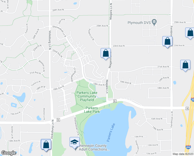 map of restaurants, bars, coffee shops, grocery stores, and more near 15290 18th Avenue North in Plymouth