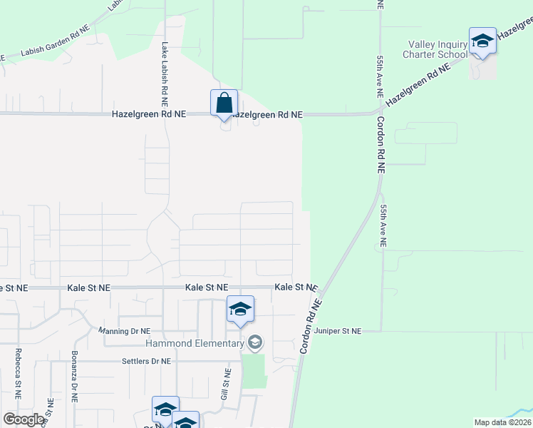 map of restaurants, bars, coffee shops, grocery stores, and more near Constellation Avenue Northeast in Salem