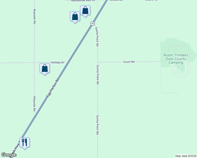 map of restaurants, bars, coffee shops, grocery stores, and more near 6820 Sunny Point Road in Egg Harbor