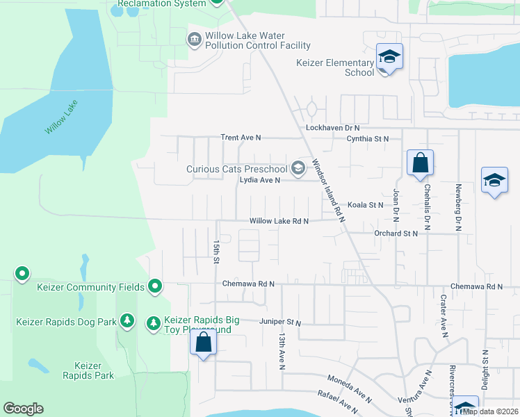 map of restaurants, bars, coffee shops, grocery stores, and more near 5212 Winter Leaf Court North in Keizer