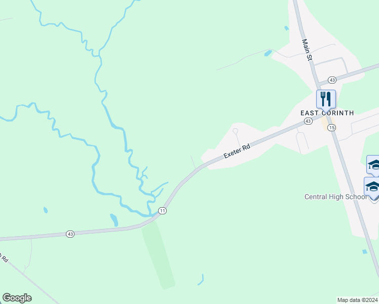 map of restaurants, bars, coffee shops, grocery stores, and more near 115 Exeter Rd in Corinth